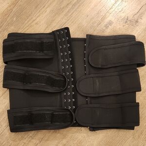 Black Waist Trainer with Hook and Loop Closure